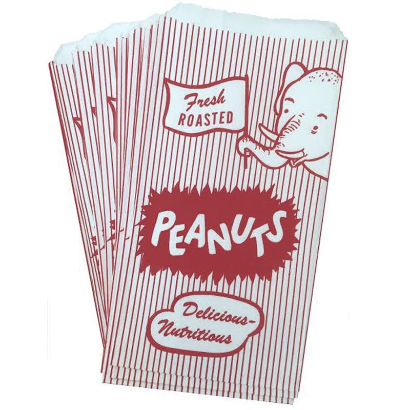 Outside the Box Papers Paper Peanut Bags - Red White - 100 Pack - Image 1